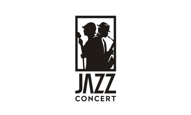 Музыкальное вдохновение дизайна логотипа jazz