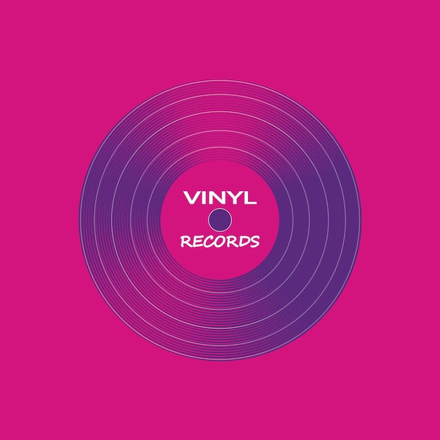 Vector music label logo of vinyl player record