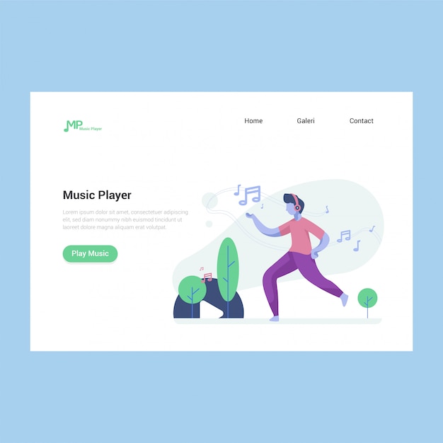 Music landing page illustration