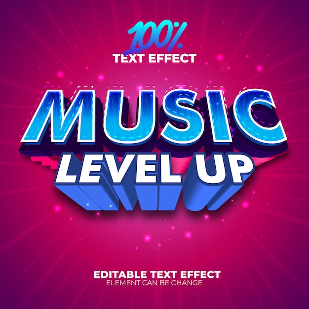 Music level up text effect