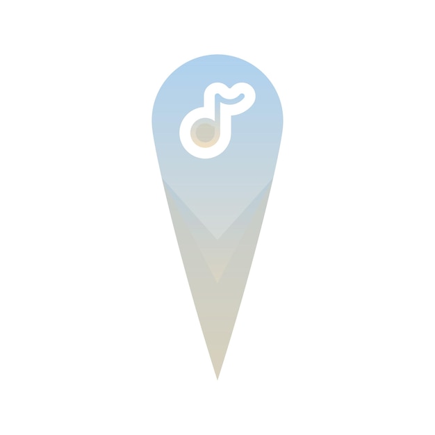 音楽の場所のロゴのグラデーションデザインテンプレートアイコン