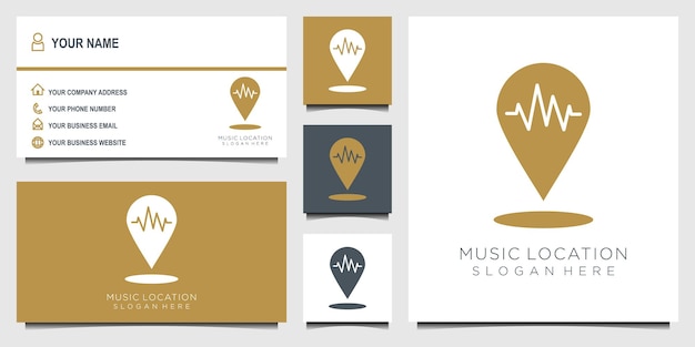 music location logo place vector business card