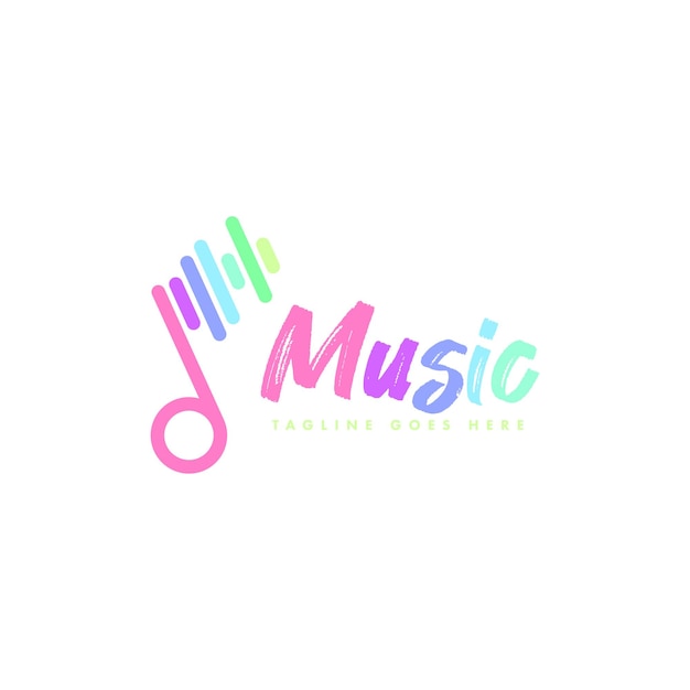 Musica logo design concept vettore