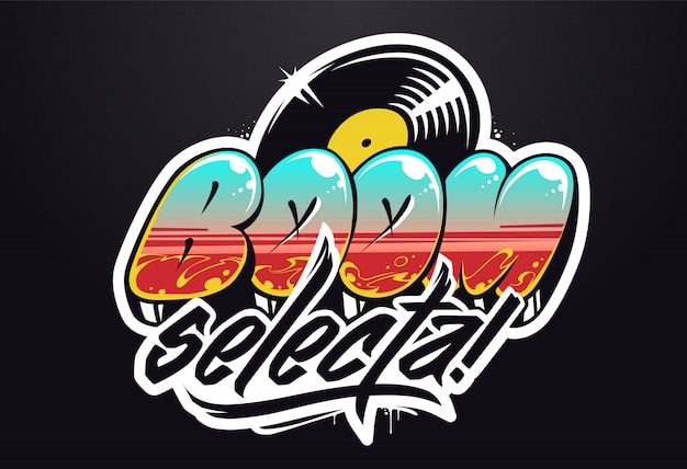 Music Logo design. Graffiti vector lettering for musical logo.