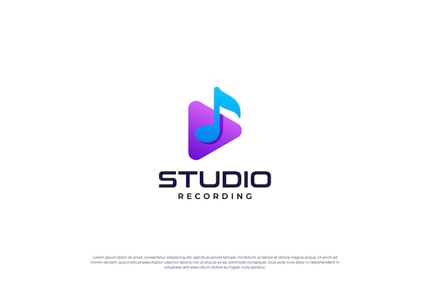 Music logo design Studio recording audio sound icon template