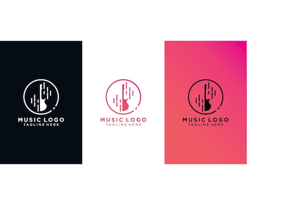 Music logo design with modern concept premium vector