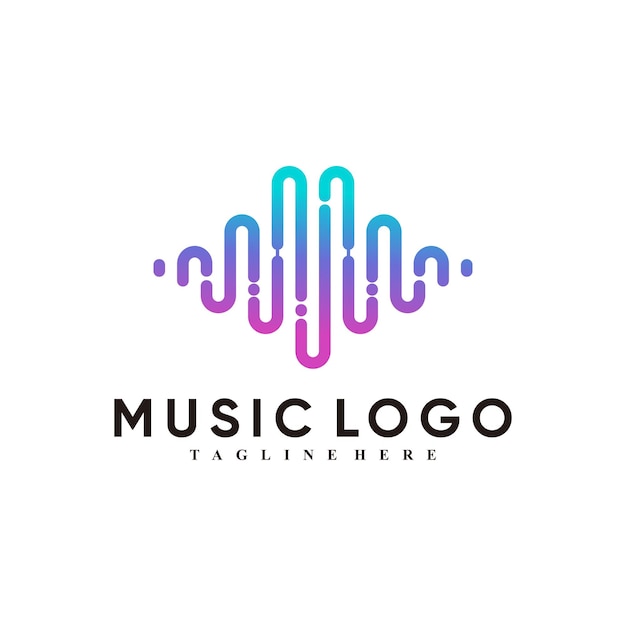 Vector music logo design with modern concept premium vector