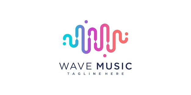 Music logo design with modern concept style Premium Vector