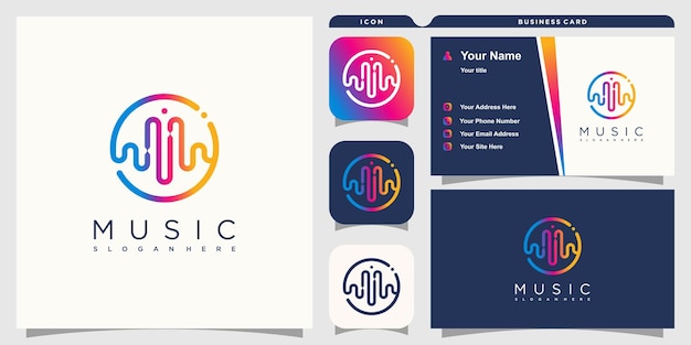 Music logo design with modern concept style Premium Vector