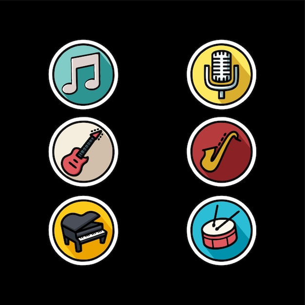 Music logo icon vector illustration