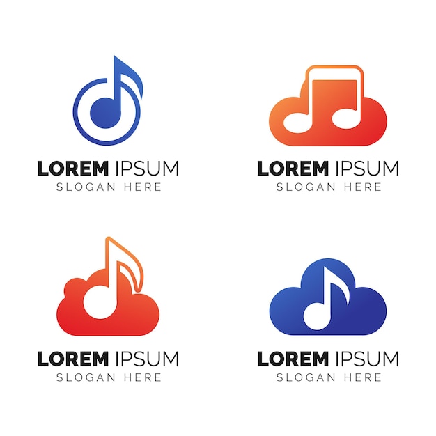 Music logo template design vector icon illustration