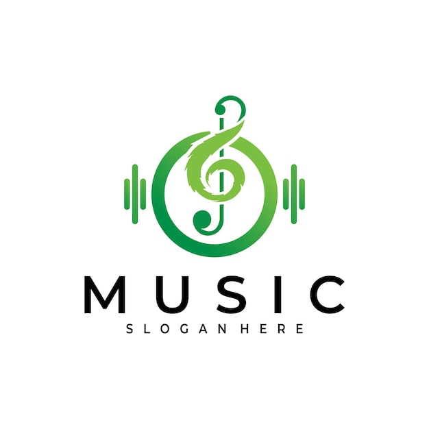 Modello di disegno vettoriale del logo musicale