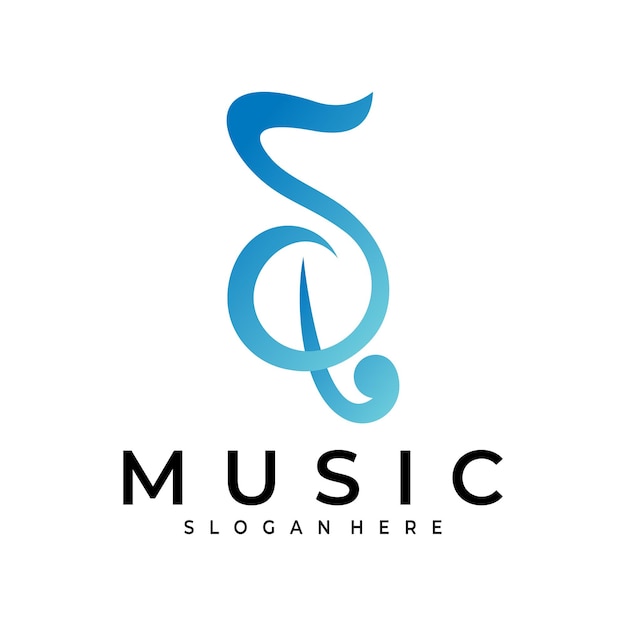 Шаблон векторного дизайна музыкального логотипа