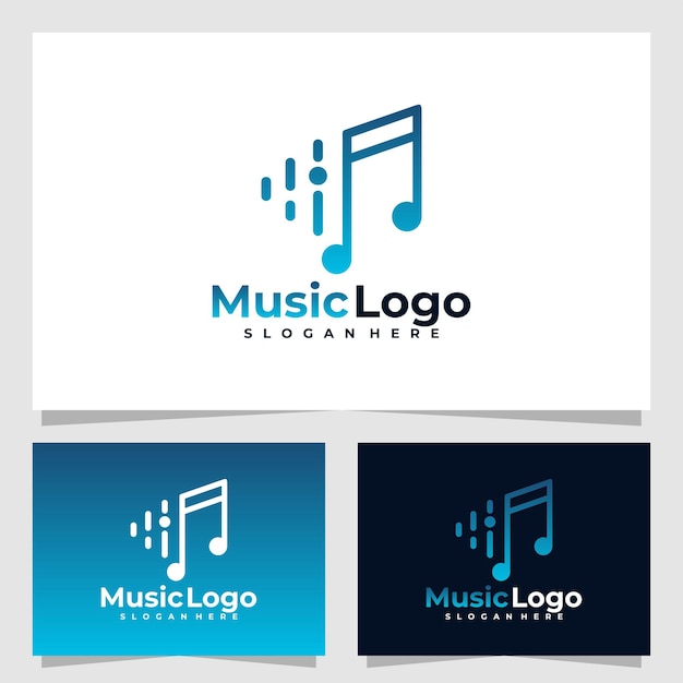 Modello di disegno vettoriale del logo musicale