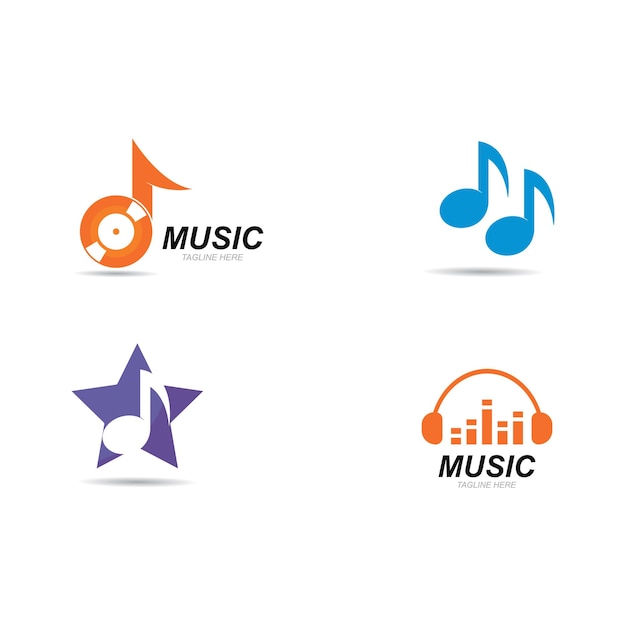 Music logo vector icon illustration