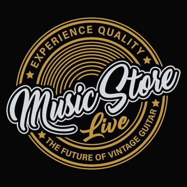 Music Logo vintage t shirt design vector