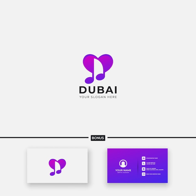 音楽愛のロゴブルジュアルアラブノートのロゴ