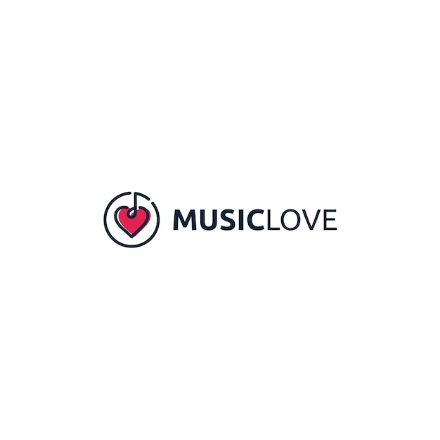 Vector music love logo