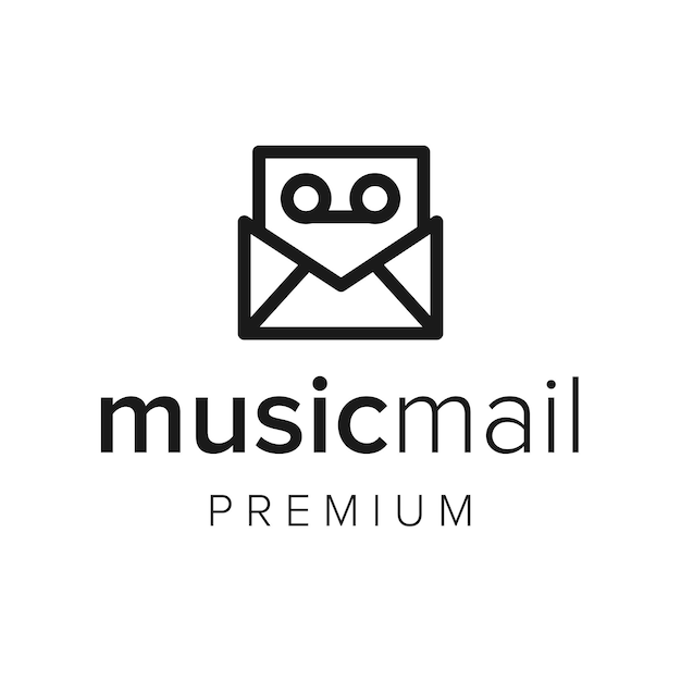 Music mail logo icon vector template