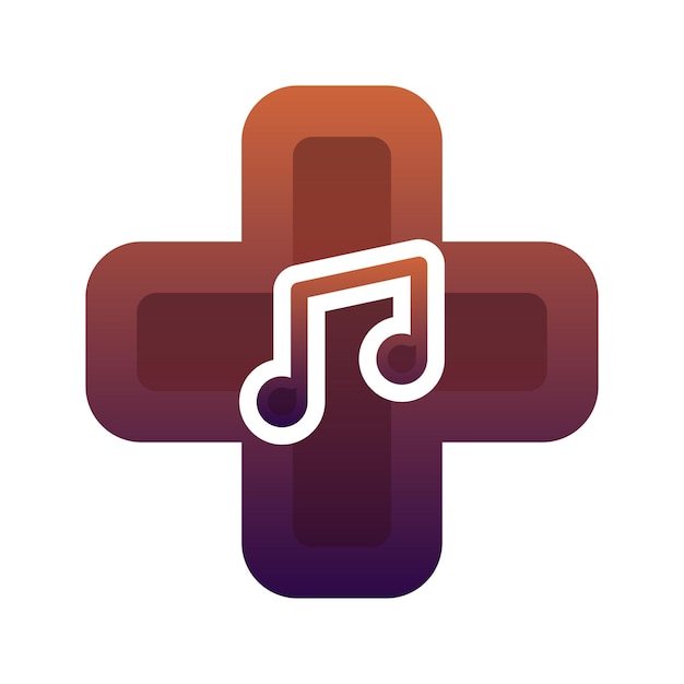 Music medical logo gradient design template icon