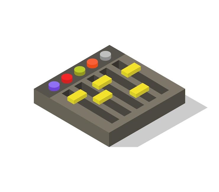 Vector music mixer isometric