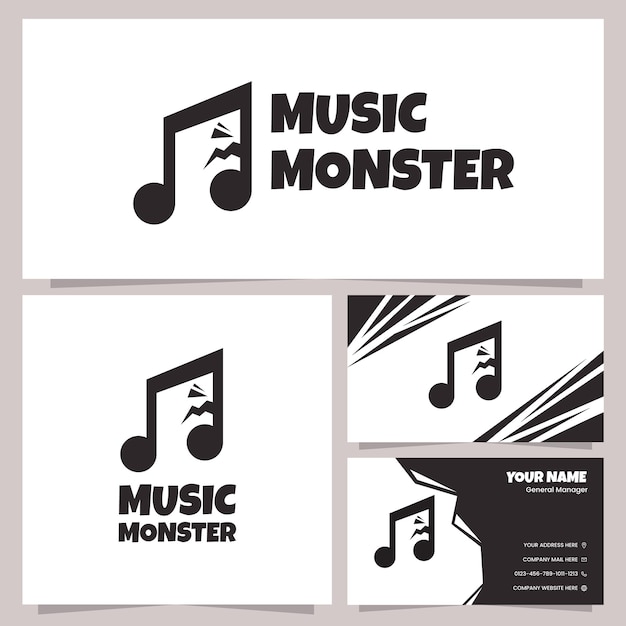 Music monster logo design and business template