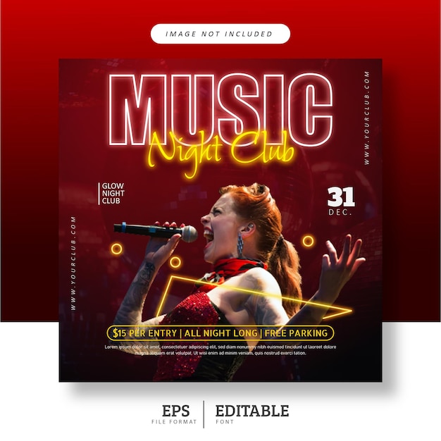 Music night club social media banner template