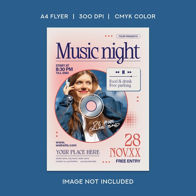 Music night party flyer