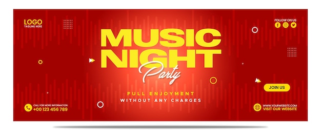 Music Night Party social media banner sjabloonontwerp