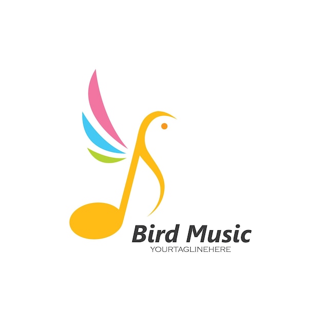 Music note bird concept vector illustration icon design