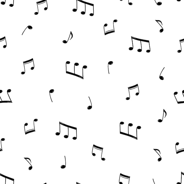 Music note doodle drawn pattern