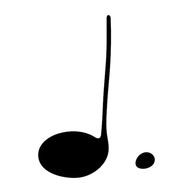 Music note doodle Hand drawn musical symbol Single element for print web design decor logo