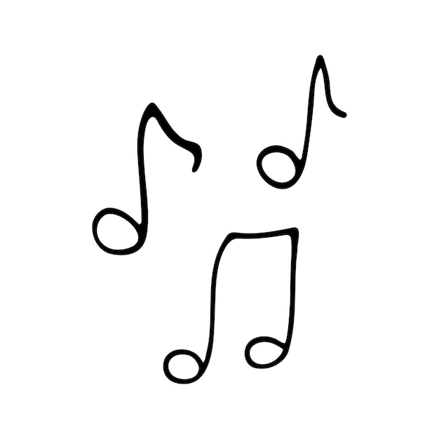 Music note in doodle style Hand drawn illustration