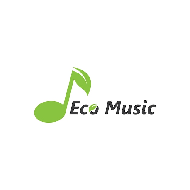 Music note eco leave vector illustration icon design