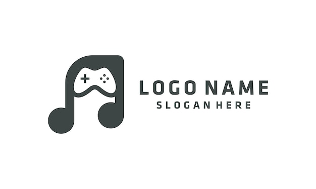 Музыкальная нота игровой дизайн логотипа