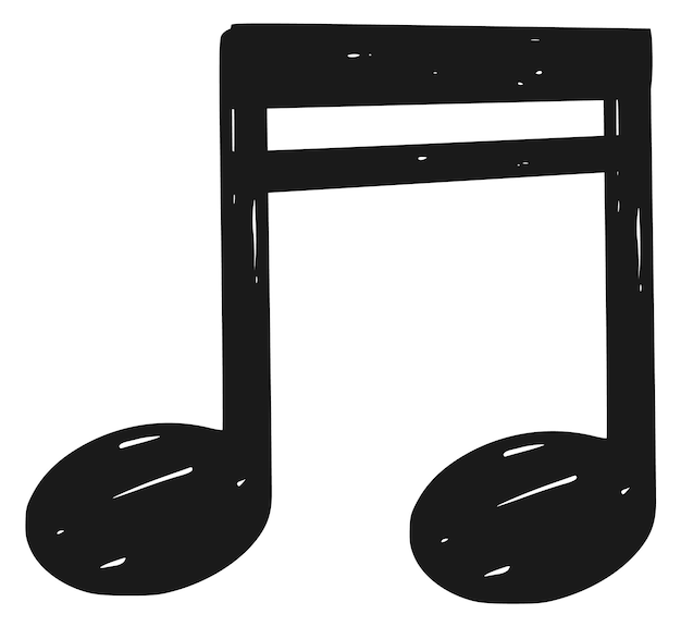 Music note icon Hand drawn song score symbol