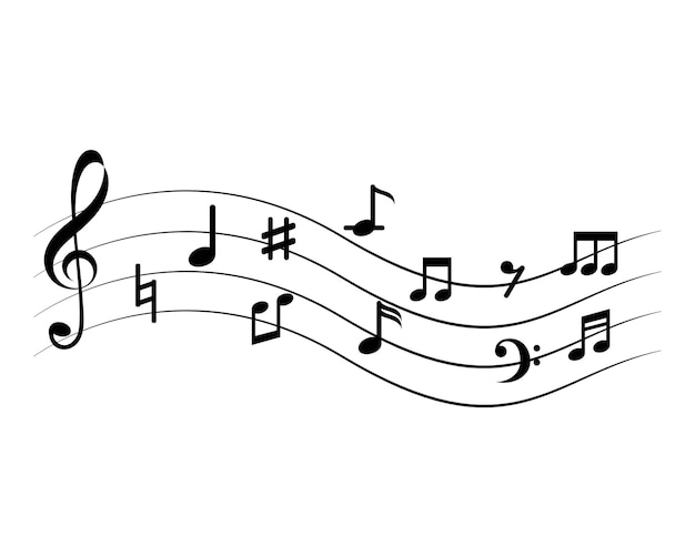 Music note icon vector