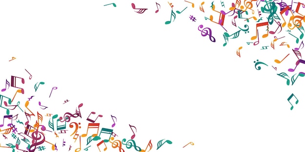 Vector music note icons vector background audio