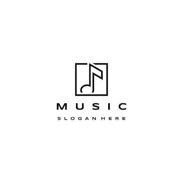 Modello di progettazione dell'icona del logo della nota musicale