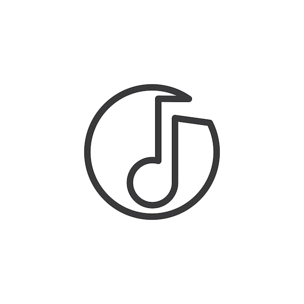 Music note logo icon vector template