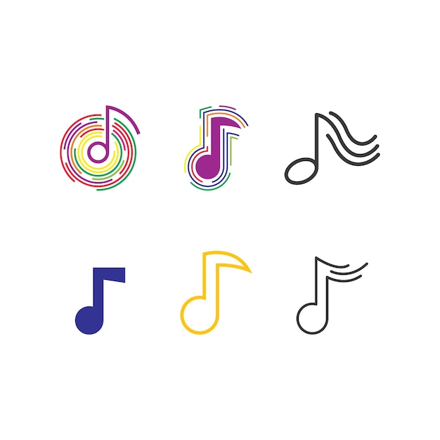 Music note logo icon vector template