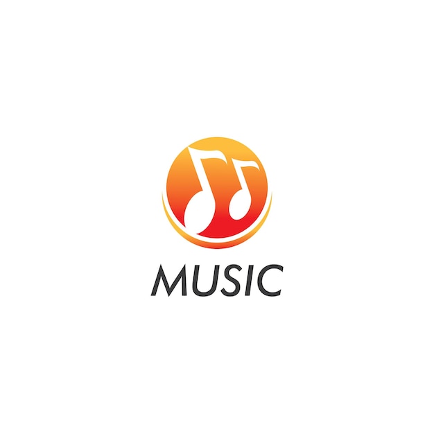 Music note logo vector icon illustration