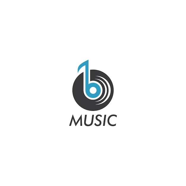 Music note logo vector icon illustration