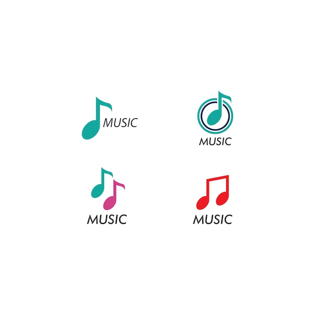 Music note logo vector icon illustration