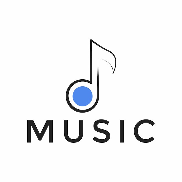 Music note modern logo illustraction vector graphic design template