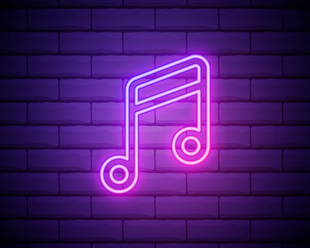Музыкальная нота неоновая вывеска партийная дискотека и рекламный дизайн ночная яркая неоновая вывеска красочный рекламный щит светлый баннер векторная иллюстрация в неоновом стиле