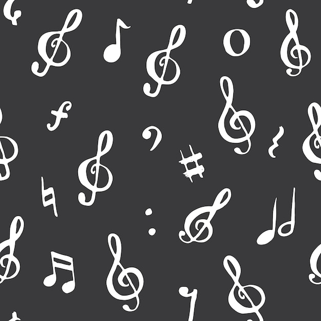 Vector music note seamless pattern vector illustration