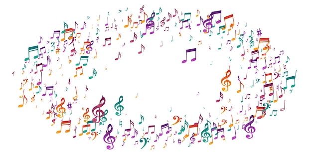 Simboli delle note musicali modello vettoriale notazione del brano