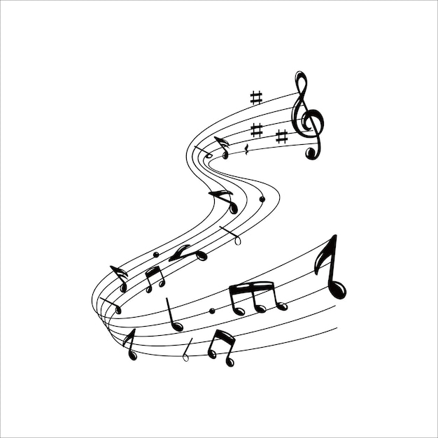 music note vector illustration. music sign and symbol.