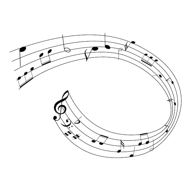 音樂音符矢量插圖 音樂符號和符號